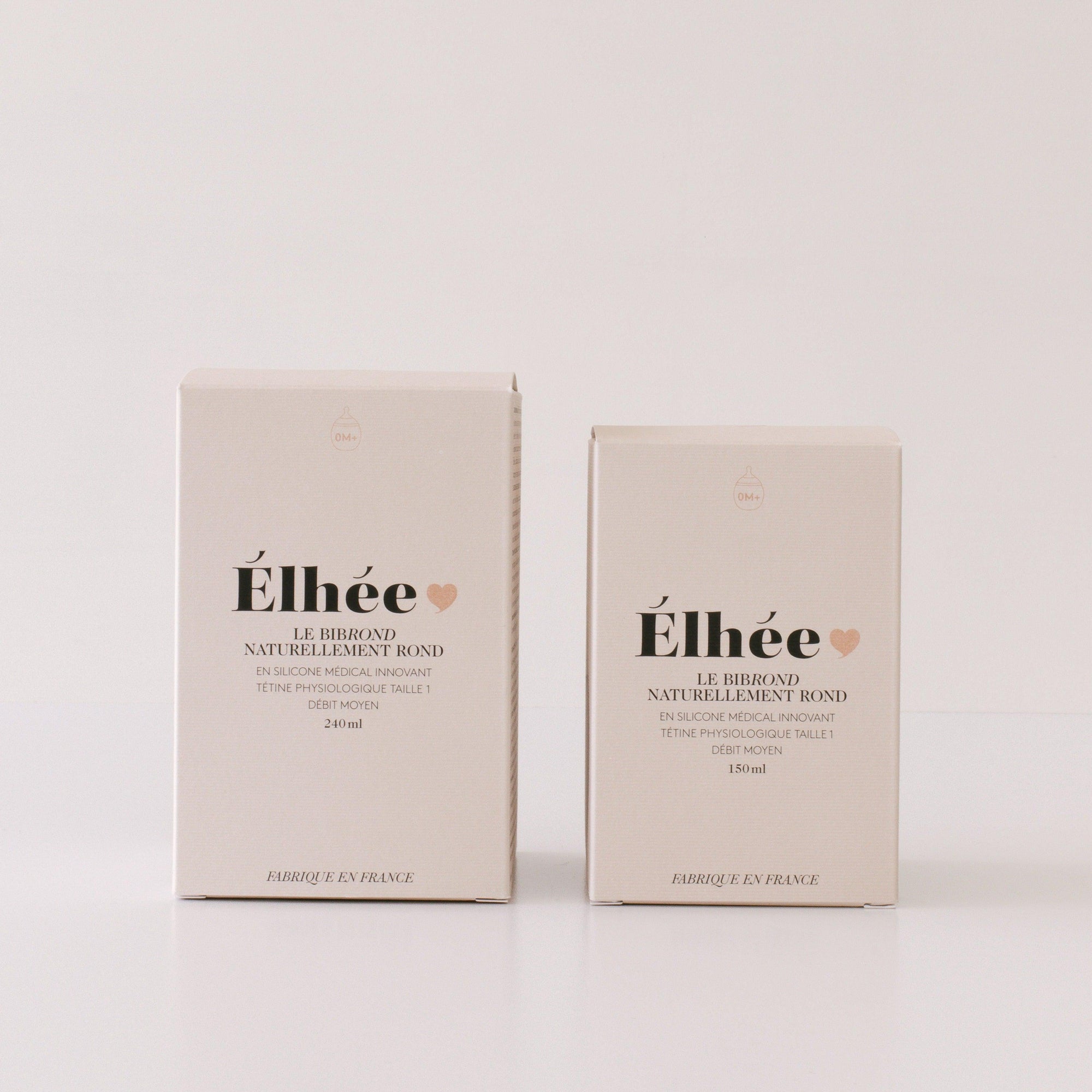 Two bibrond sand baby bottle boxes by Elhée France.